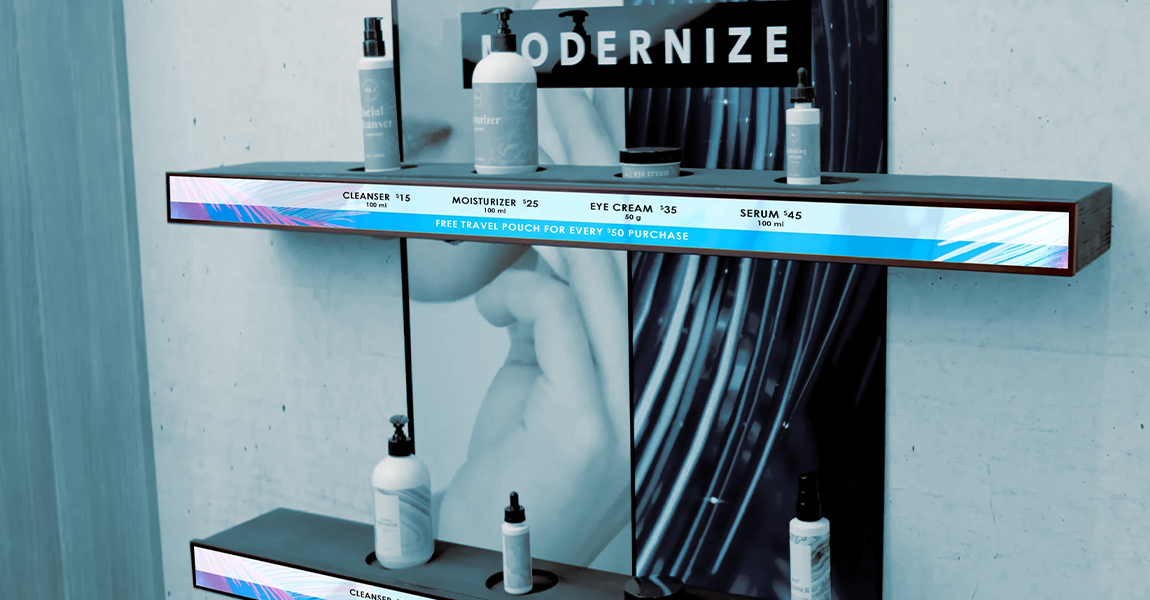 Applications of stretchable LCD displays in the beauty industry