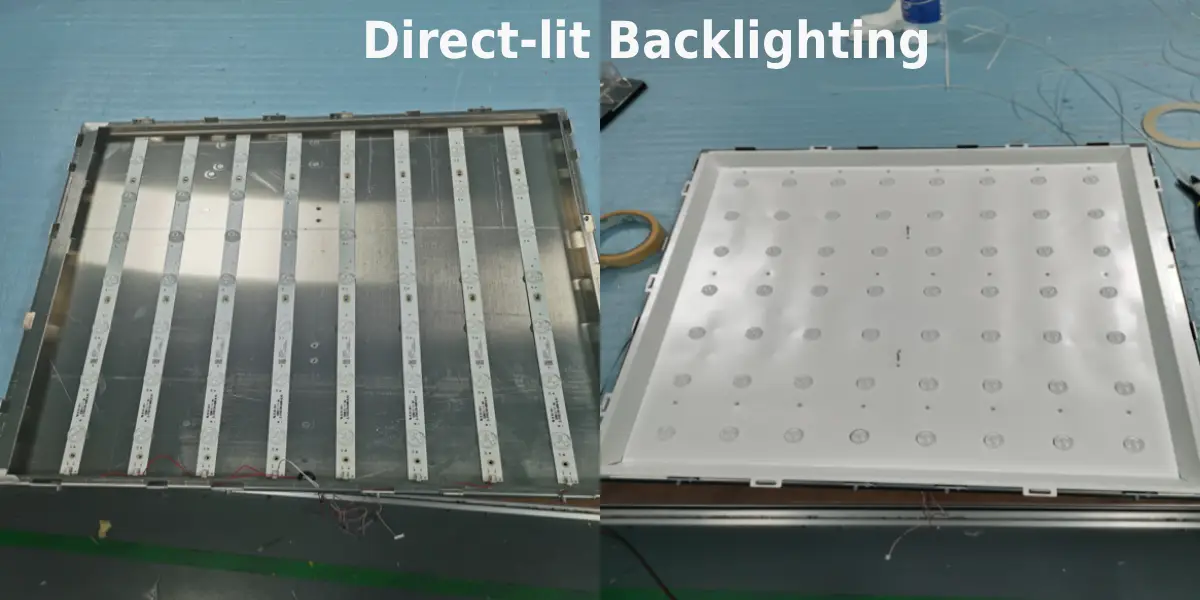 Actual image of direct-lit backlight TFT-LCD display module