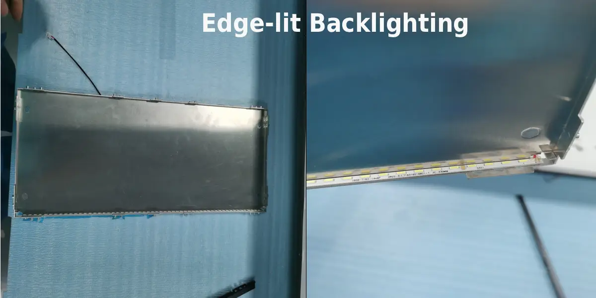 Actual image of Edge-lit backlight TFT-LCD display module