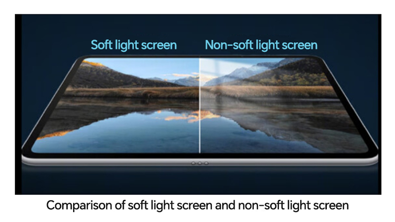 Comparison of soft light screen and non-soft light screen